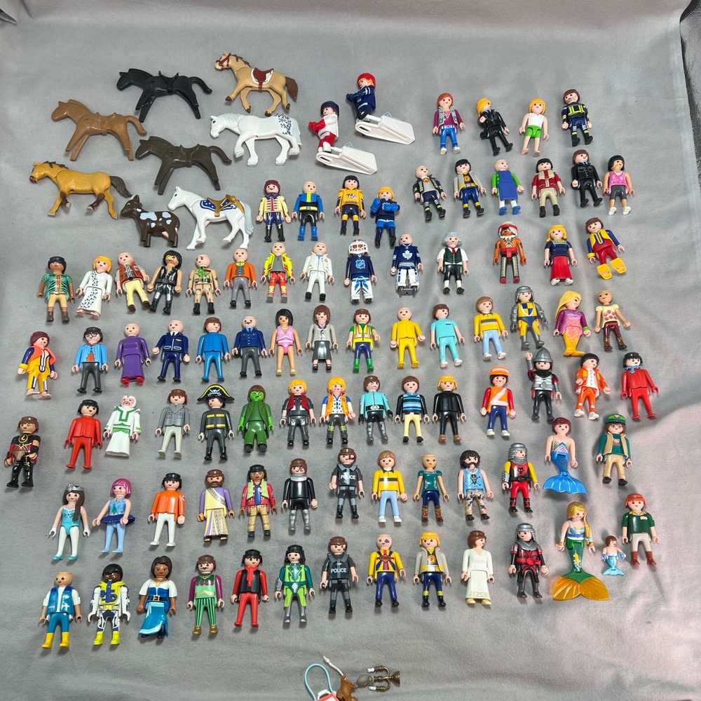 Playmobil Mixed Lot Figures Horses Mermaids Knights Vintage Modern 3" Figures